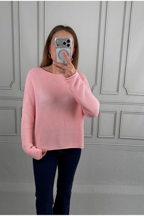 Pembe Selanik Merserize Triko
