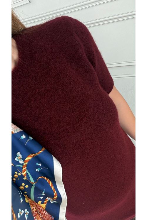 Bordo Triko Elbise