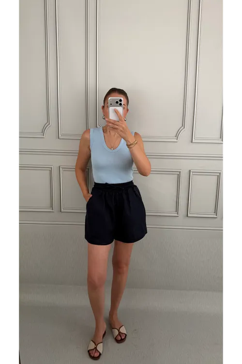 V Yaka Bebek Mavi Atlet