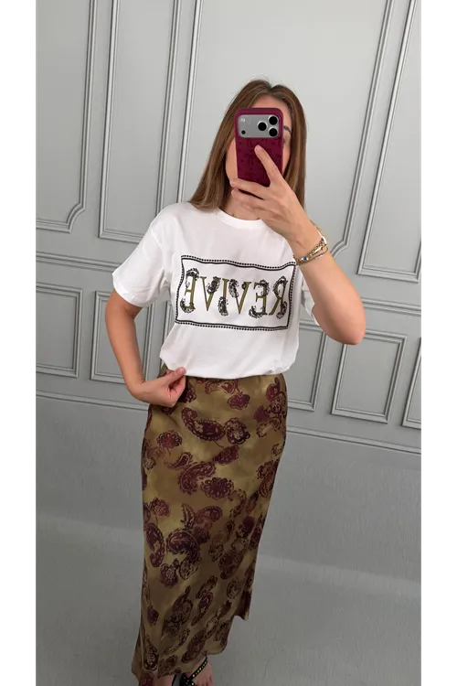 Baskılı Beyaz Tshırt