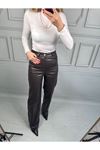 Kahve Deri Staıght Pantalon