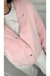 Yumoş Kapüşonlı Pembe Hırka